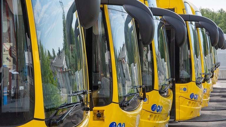 Yellow buses in Turku