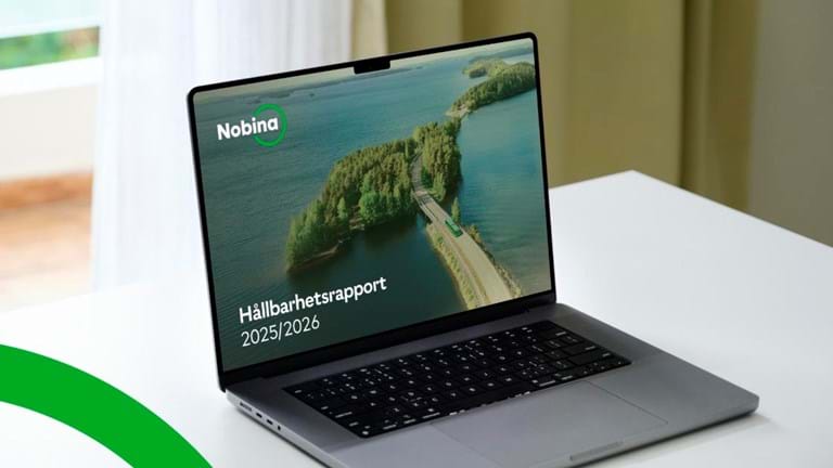 A laptop showing sustainability report